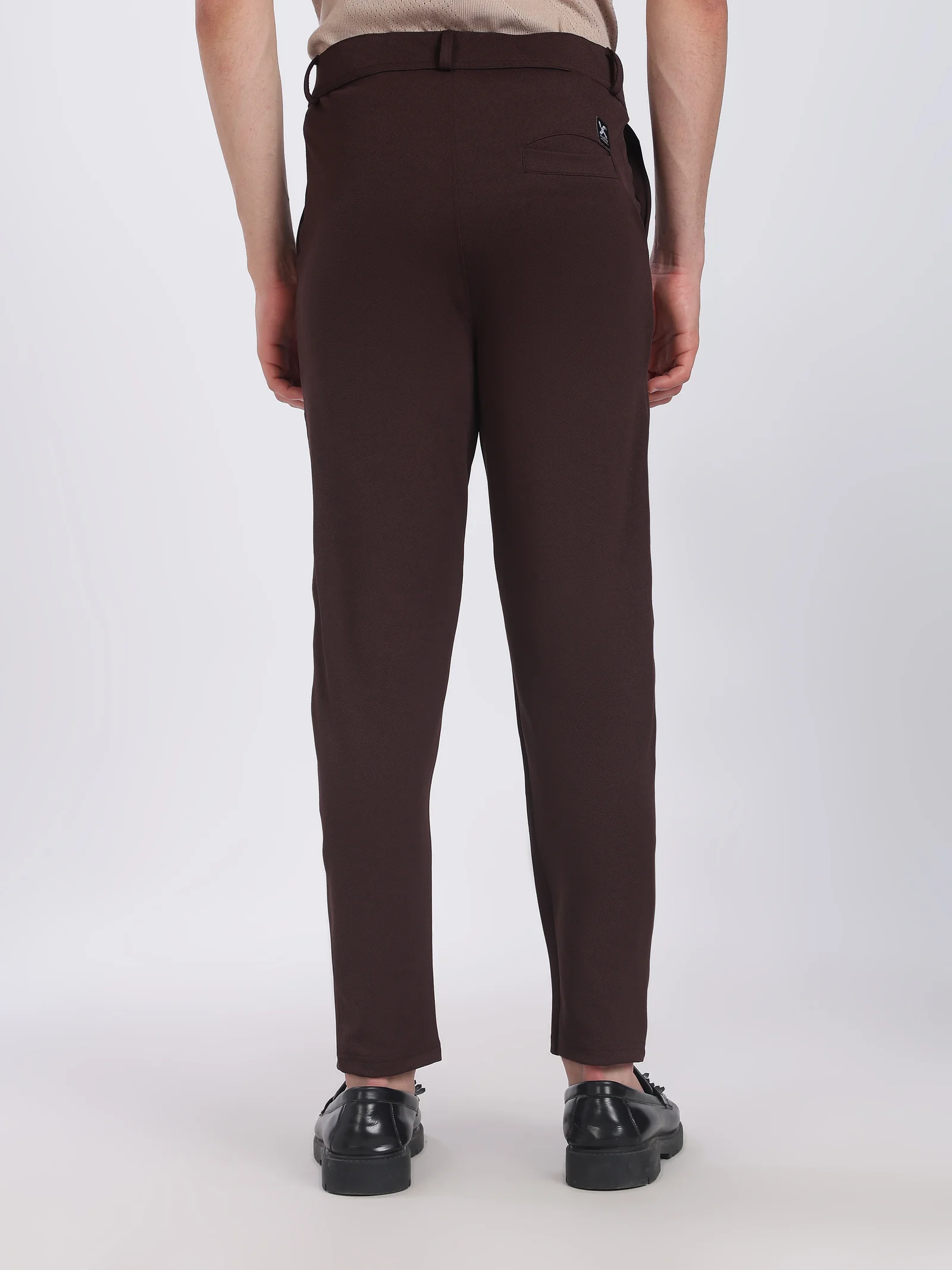 Lycra Formal Pant for Men (Chocolate Brown)